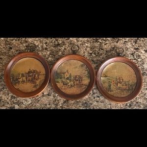 Set of (3) Woodcroftery Antique Equestrian Scenes